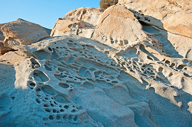 Stone pattern of Kolymbithres beach of Paros island in Greece 