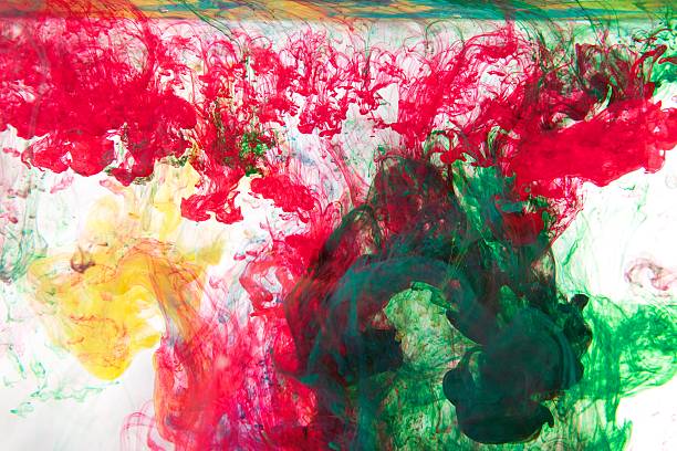 Inks in water, color abstraction stock photo