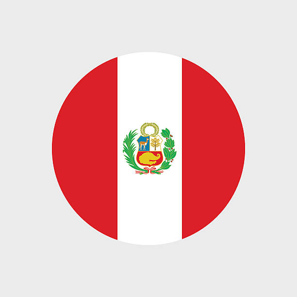 illustrazioni stock, clip art, cartoni animati e icone di tendenza di bandiera del perù - national arms