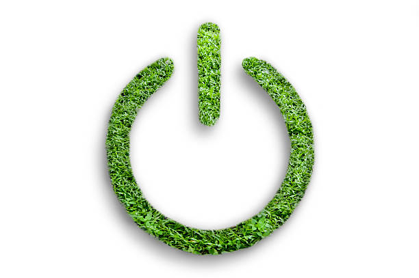 istock on off push greengrass on white background. 530572936