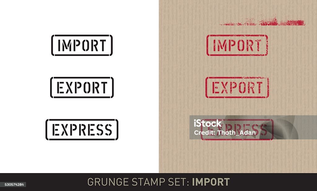 Import Export Letras Stencil Stamp Set Import Export Stock Illustration - Download Image Now ...