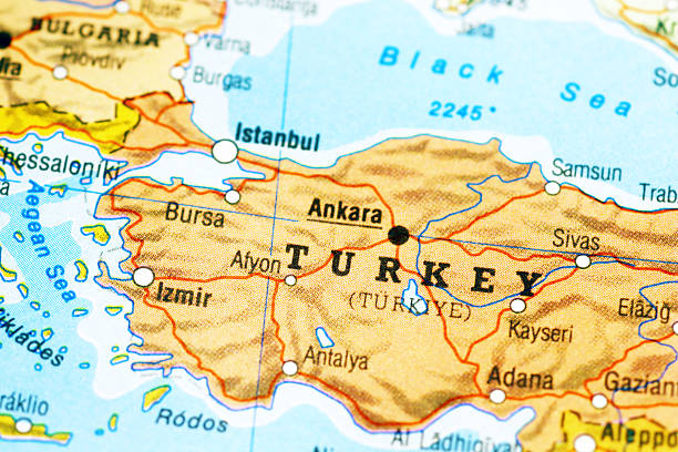 Map of Turkey stock photo