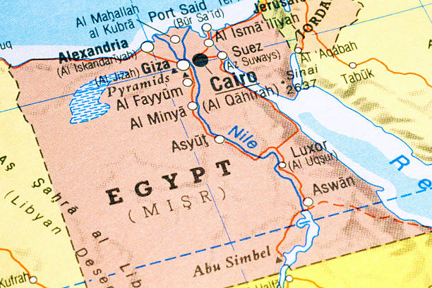 Map of Egypt stock photo
