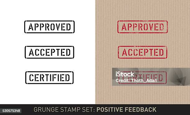 Stencil Stamp Set Positive Feedback Stock Illustration - Download Image Now