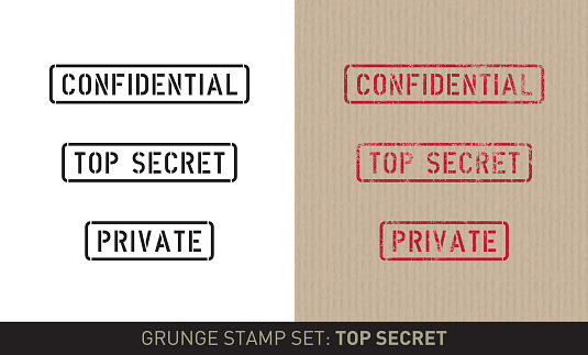 Stencil stamp set: top secret (plain and grunge versions)