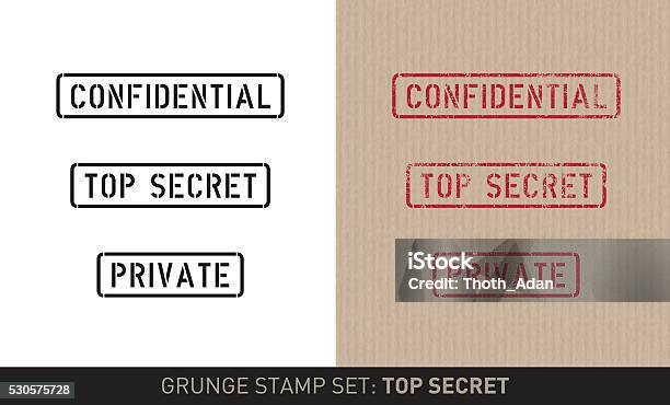 Stencil Stamp Set Top Secret Stock Illustration - Download Image Now