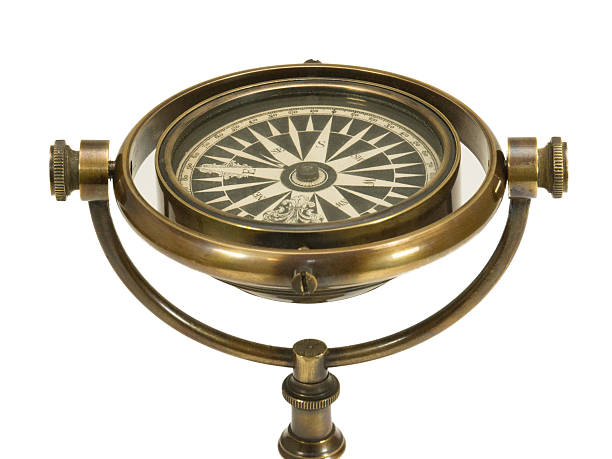 istock Antique Brass Ships Compass and Stand I 530576224