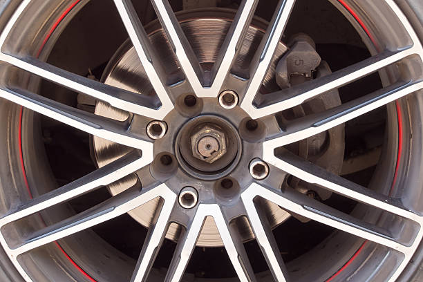 istock Car Wheel and brake disk close up 530576596