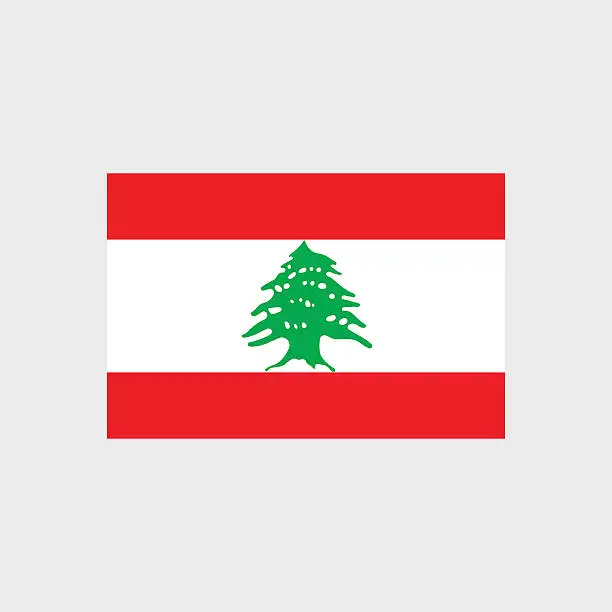 Vector illustration of Lebanon flag