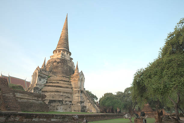 Ancient ruin of pagoda in Wat Phra Sri Sanphet region