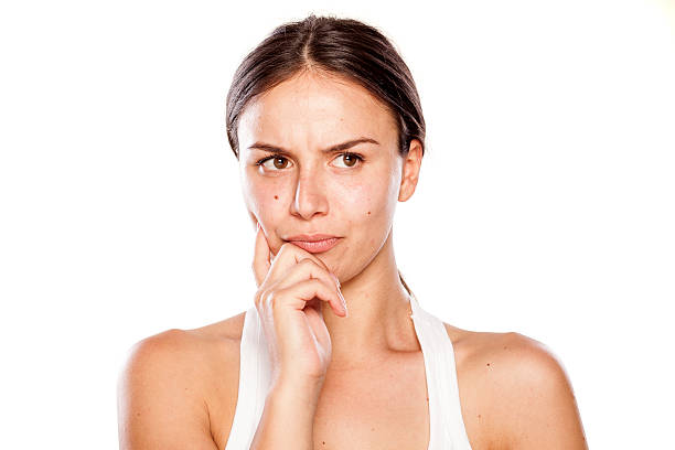 istock Thoughtful girl without make-up 530580269