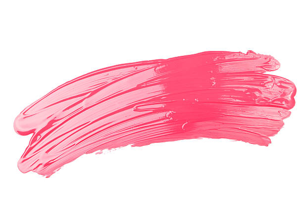 Pink paint drawn with brush stroke stock photo