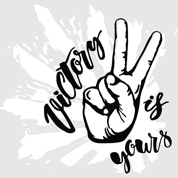 victory-zeichen. sieg ist dir - peace sign stock-grafiken, -clipart, -cartoons und -symbole