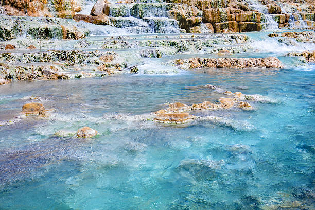 Thermal springs San Filippo, Tuskany, Italy Thermal springs San Filippo, Tuskany, Italy roman baths stock pictures, royalty-free photos & images