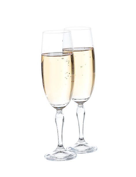 istock Two glasses with champagne. Isolated on white with clipping path. 530583235