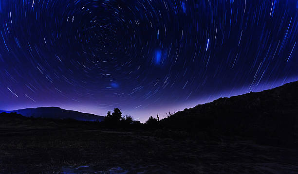 istock Star trails around the celestial South Pole 530584704