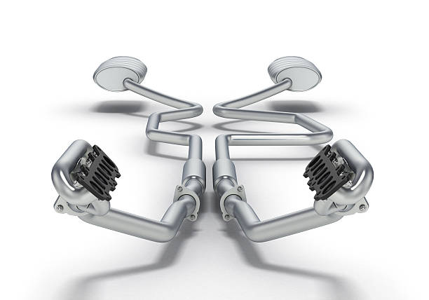 Exhaust pipes system isolated on white background 3d