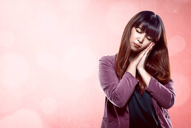 istock Asian woman with sleepy gesture 530588380