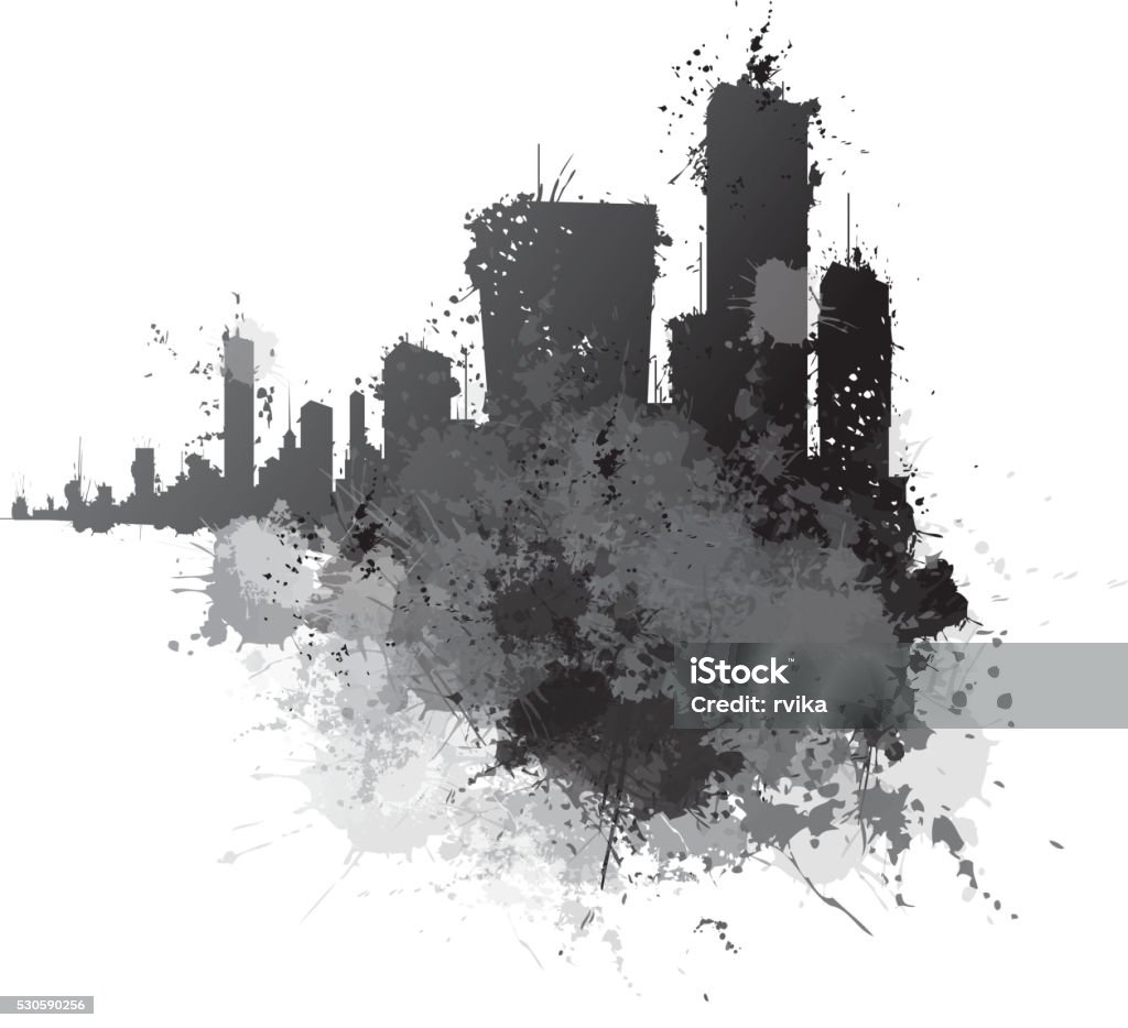Vector abstract cityscape. Vector abstract cityscape,  splashing  backgrounds. City stock vector