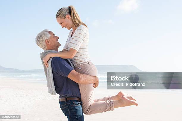 Mature Couple In Love Stock Photo - Download Image Now - Mature Couple, Beach, Senior Couple