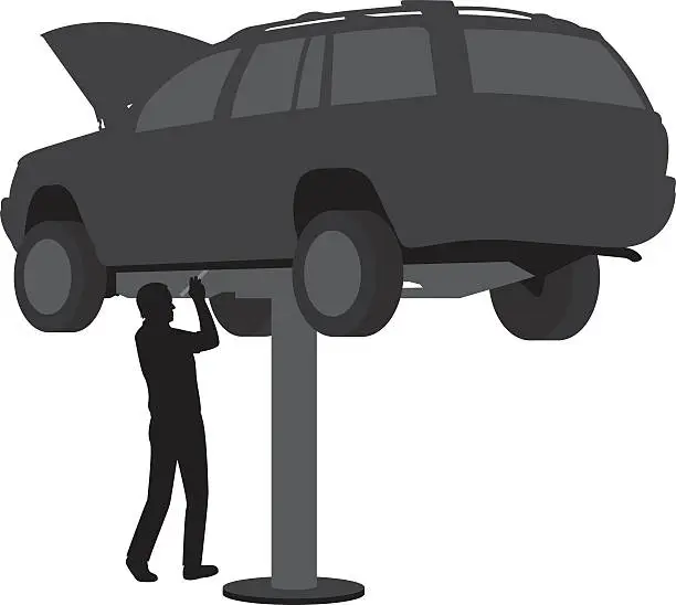 Vector illustration of Auto Repair Silhouette