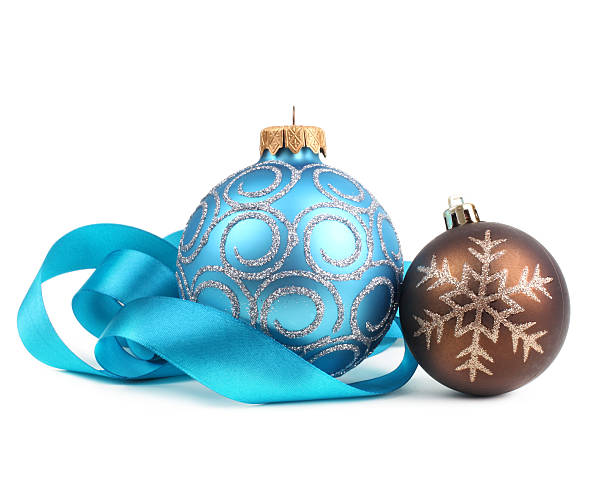 istock Christmas balls with ribbon 530595653