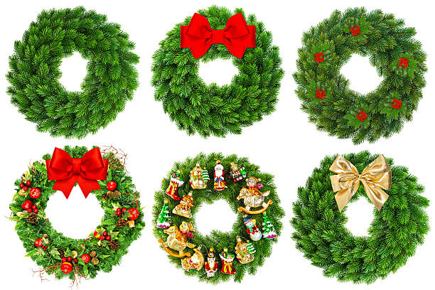 istock christmas wreath undecorated and decorated with ornaments 530604075