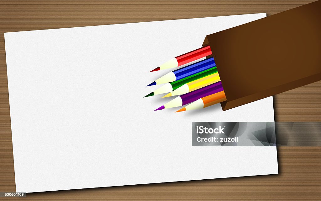 Colored pencils Background with colored pencils and paper Backgrounds stock illustration