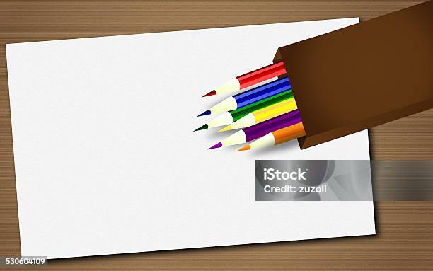 Colored Pencils Stock Illustration - Download Image Now - Backgrounds, Book, Box - Container