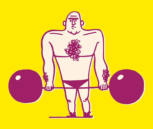 Vector illustration of Strongman Lifting Weights