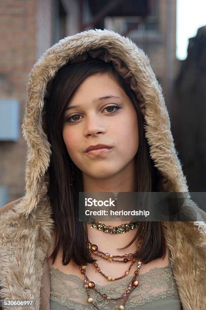 Teenager In A Furlined Winter Coat Stock Photo - Download Image Now - 14-15 Years, Adolescence, Adult