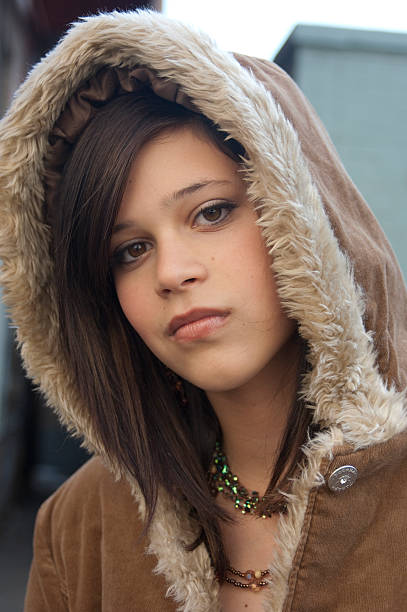 istock Girl in Hooded Jacket with Fur 530607021