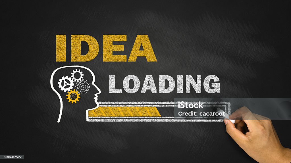 idea loading concept idea loading concept on blackboard Achievement Stock Photo