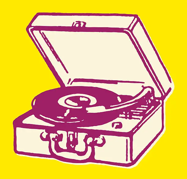 Vector illustration of Portable Record Player