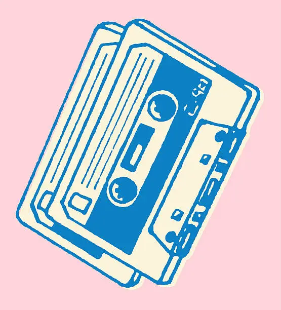 Vector illustration of Two Cassette Tapes