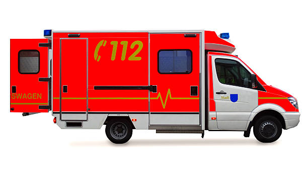 Emergency ambulance car isolated on a white background stock photo