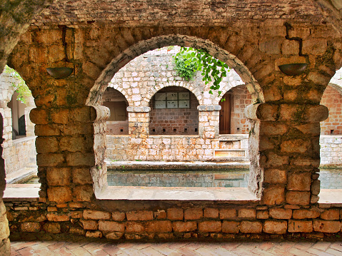 Stari Grad, Croatia - June 25, 2014: Photo showing the inner courtyard of  