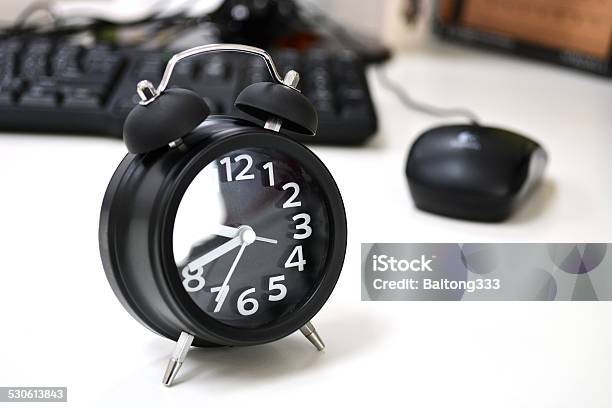 Alarm Clock On Desk Stock Photo - Download Image Now - Adult, Alertness, Backgrounds