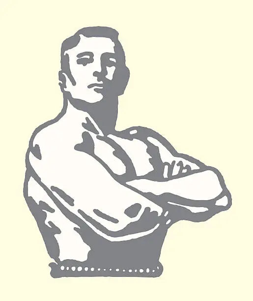 Vector illustration of Weightlifter Posing