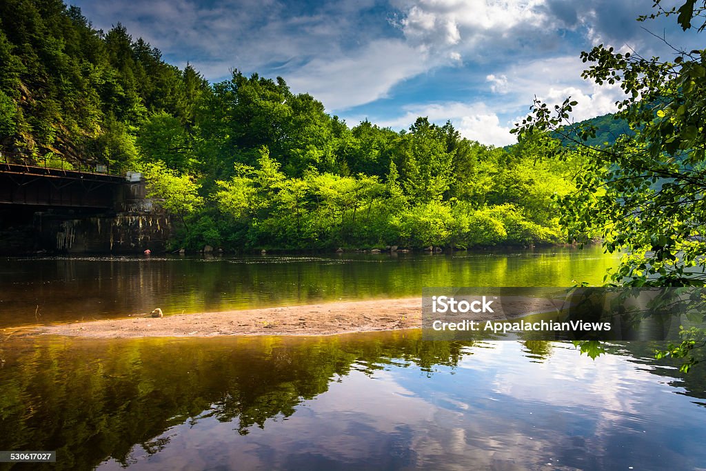 Evening clouds reflections in the Lehigh River, at Lehigh Gorge Evening clouds reflections in the Lehigh River, at Lehigh Gorge State Park, Pennsylvania. Lehigh Valley Stock Photo