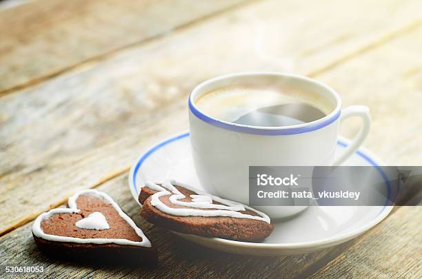 Cup Of Coffee With The Chocolate Cookies Stock Photo - Download Image Now - Aromatherapy, Breakfast, Brown