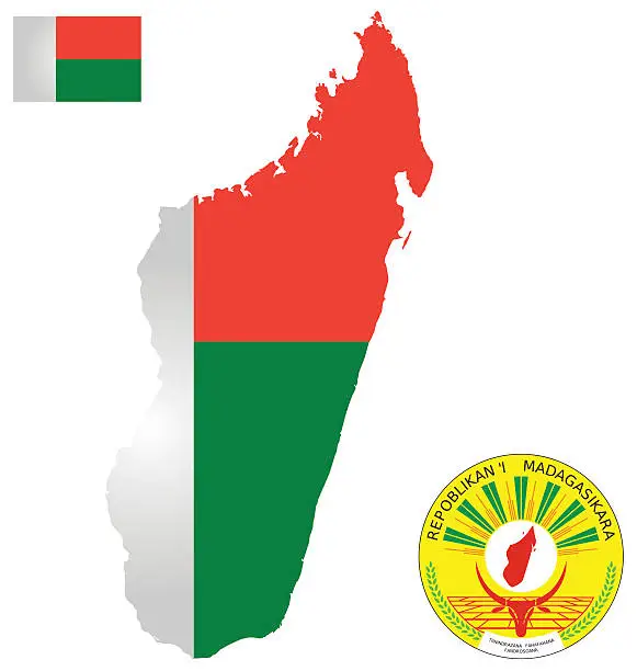 Vector illustration of Republic of Madagascar Flag