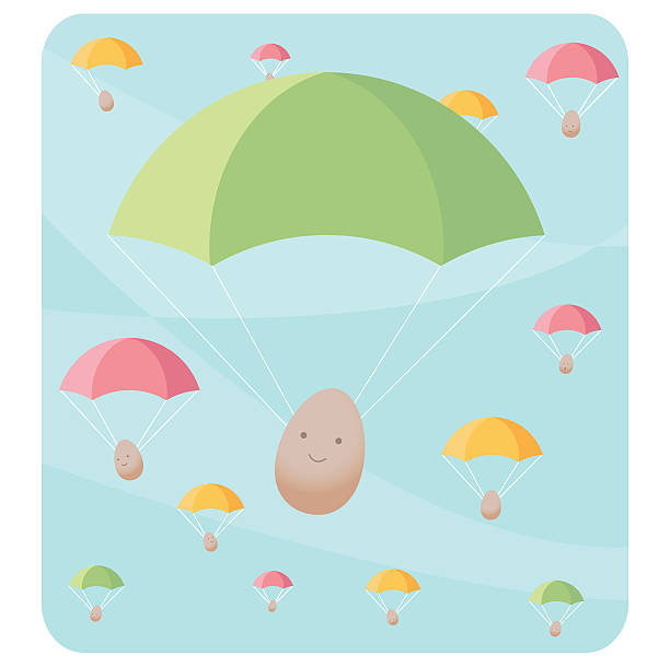 illustrations, cliparts, dessins animés et icônes de œufs avec parachute - filet mignon illustrations