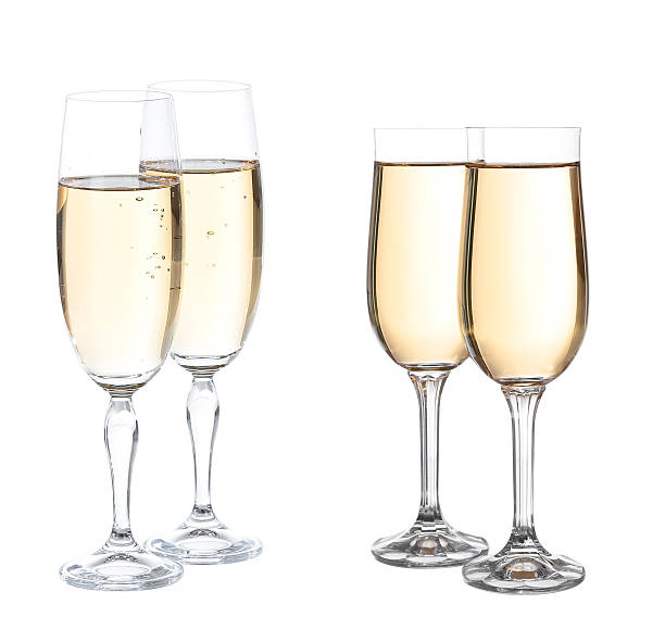 istock glasses with champagne. Isolated on white with clipping path. 530626433