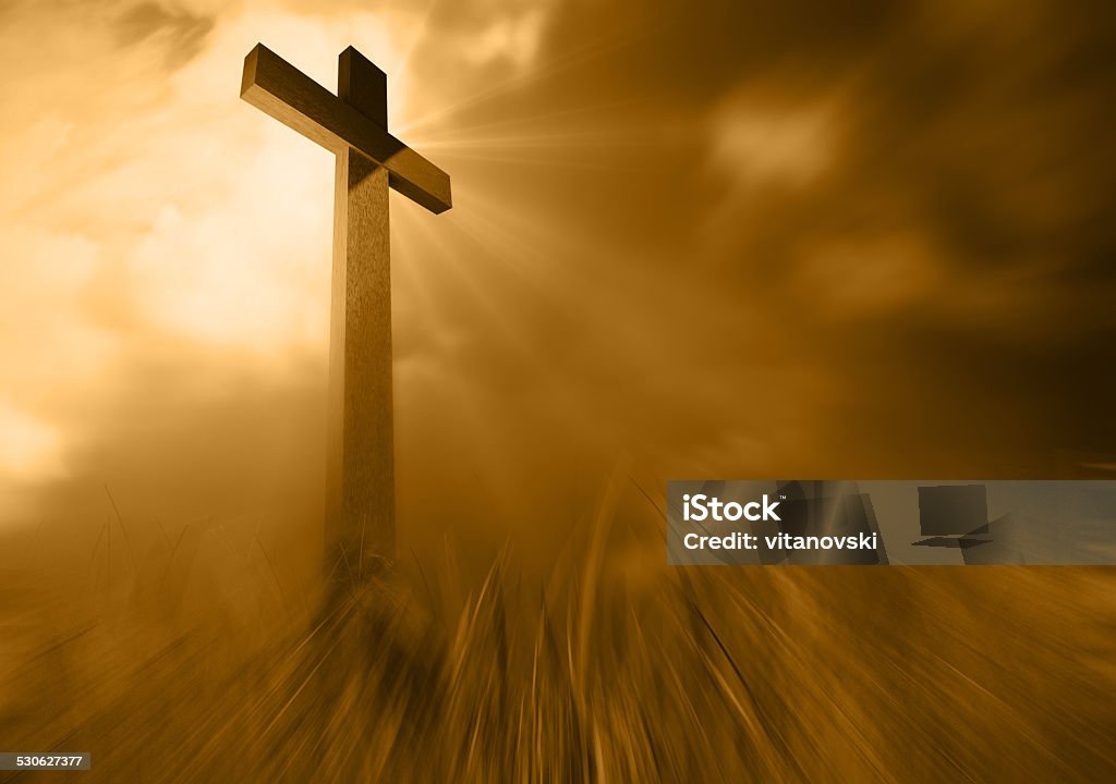 Wooden cross Horizontal Stock Photo