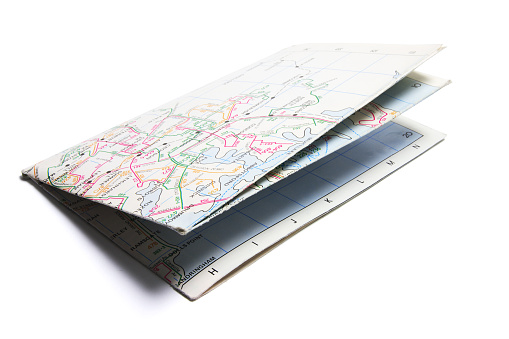Street Map on Isolated White Background