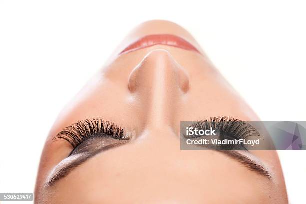 Female Eye With Long False Eyelashes Stock Photo - Download Image Now - Eyelash, Growth, Adult