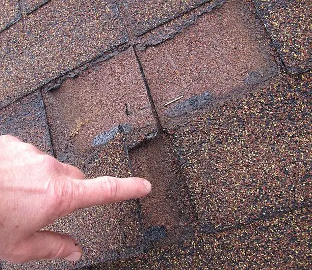 Photo of roof with bitumen shingle