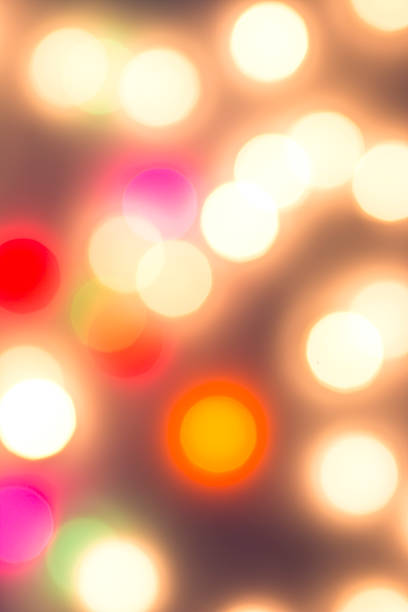 Bokeh of colorful city lights at night.