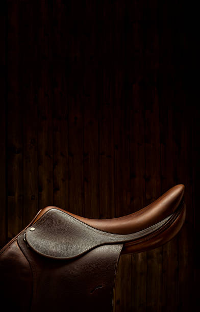 istock English Show Jumping Saddle in Tack Room - Side View 530634901
